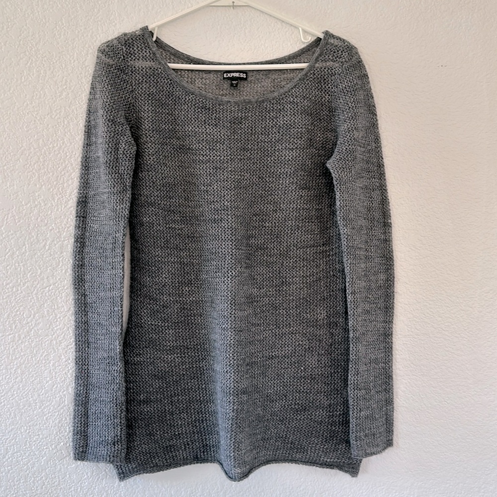 Express Grey Knit Sweater Small S